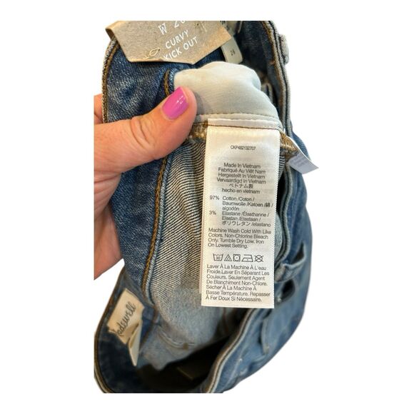 MADEWELL NWT Women's Curvy Kick Out Crop Jean Sz 26 Med Wash N1 - Picture 5 of 5